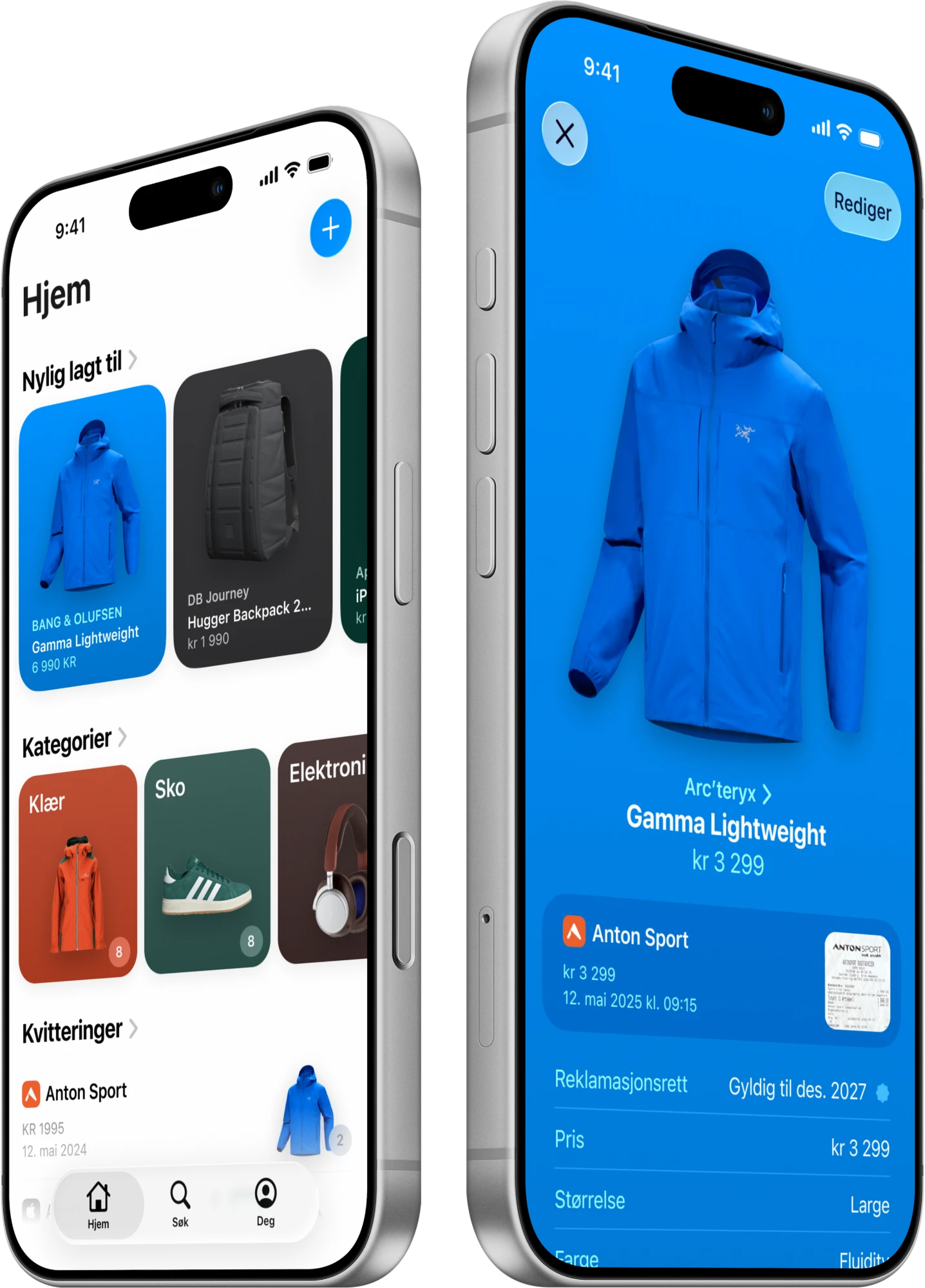 Tings på iPhone: Hjem-skjermen og en tingside for Arc'teryx Gamma Lightweight